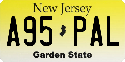NJ license plate A95PAL