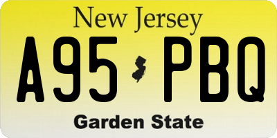 NJ license plate A95PBQ