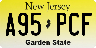 NJ license plate A95PCF