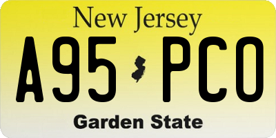 NJ license plate A95PCO