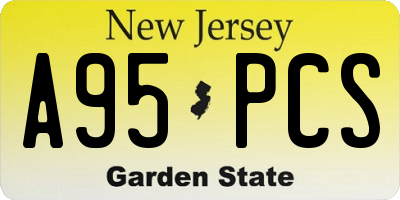 NJ license plate A95PCS