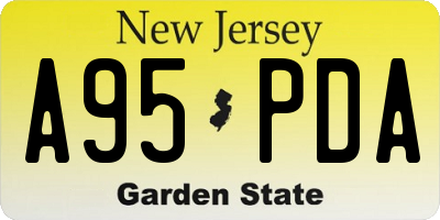NJ license plate A95PDA