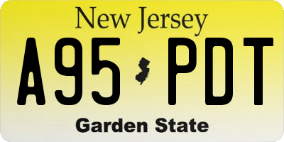 NJ license plate A95PDT