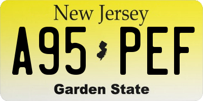 NJ license plate A95PEF