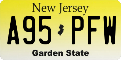 NJ license plate A95PFW