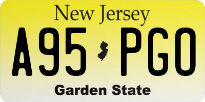 NJ license plate A95PGO