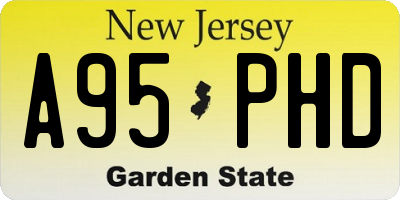 NJ license plate A95PHD