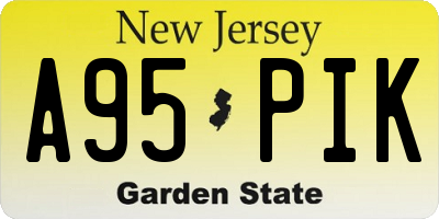 NJ license plate A95PIK