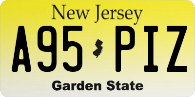 NJ license plate A95PIZ