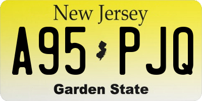 NJ license plate A95PJQ