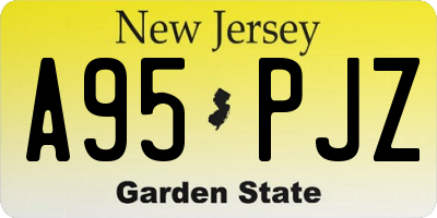 NJ license plate A95PJZ