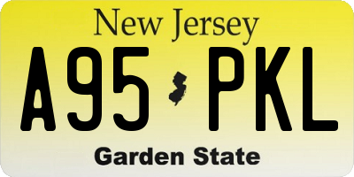NJ license plate A95PKL