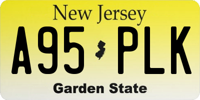 NJ license plate A95PLK