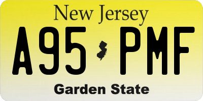 NJ license plate A95PMF