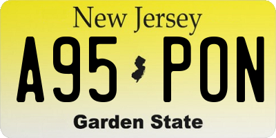 NJ license plate A95PON
