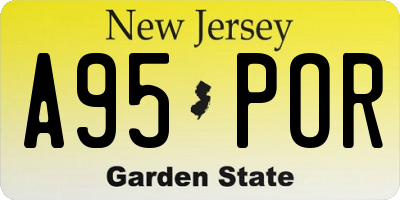NJ license plate A95POR