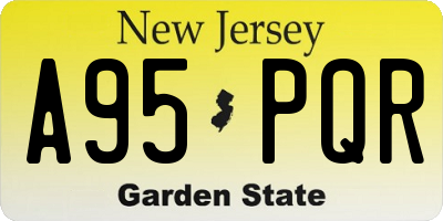 NJ license plate A95PQR