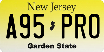 NJ license plate A95PRO