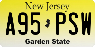 NJ license plate A95PSW