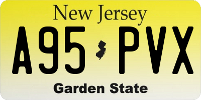NJ license plate A95PVX
