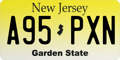NJ license plate A95PXN