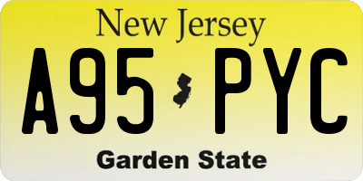 NJ license plate A95PYC