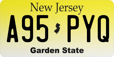 NJ license plate A95PYQ