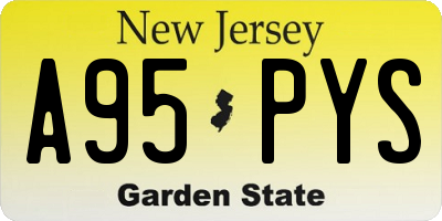 NJ license plate A95PYS