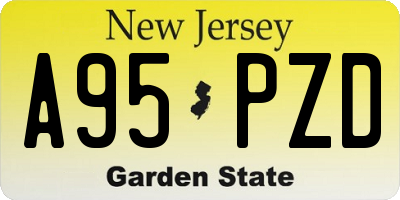 NJ license plate A95PZD