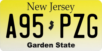 NJ license plate A95PZG
