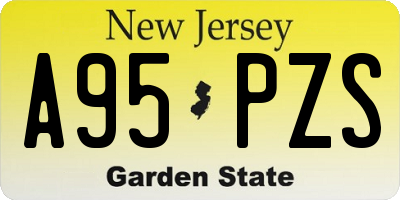 NJ license plate A95PZS