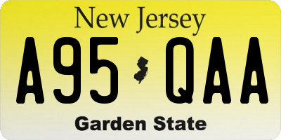 NJ license plate A95QAA