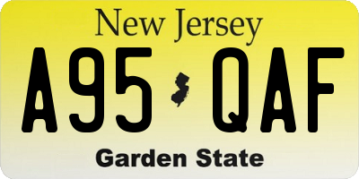NJ license plate A95QAF