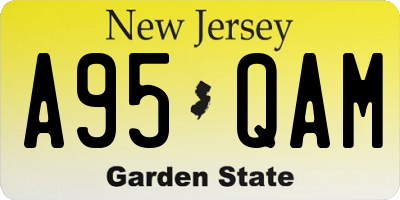 NJ license plate A95QAM