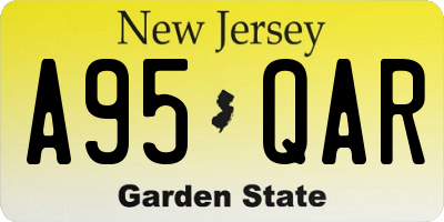 NJ license plate A95QAR