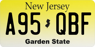 NJ license plate A95QBF