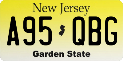 NJ license plate A95QBG