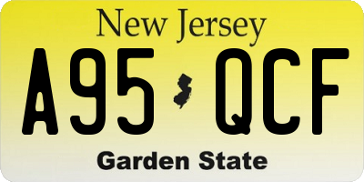 NJ license plate A95QCF