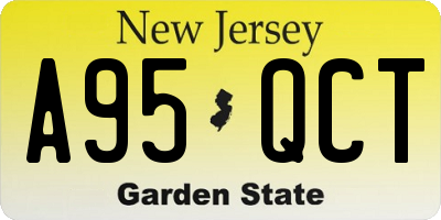 NJ license plate A95QCT