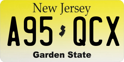 NJ license plate A95QCX