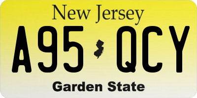 NJ license plate A95QCY