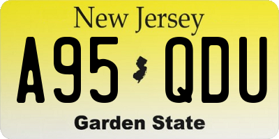 NJ license plate A95QDU