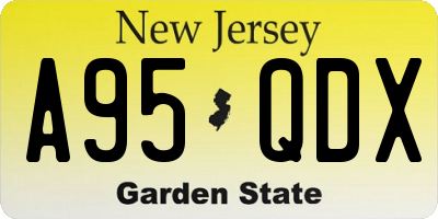 NJ license plate A95QDX