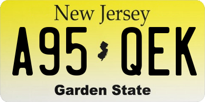 NJ license plate A95QEK