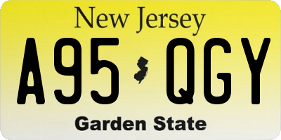 NJ license plate A95QGY
