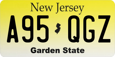 NJ license plate A95QGZ