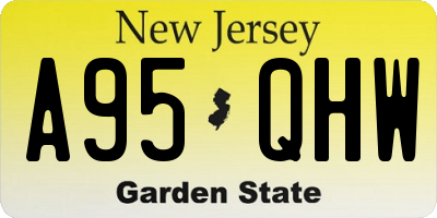 NJ license plate A95QHW