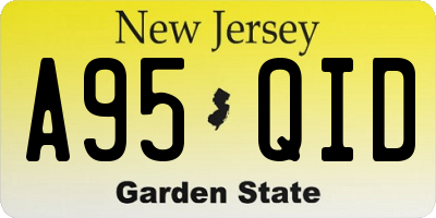 NJ license plate A95QID