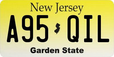 NJ license plate A95QIL