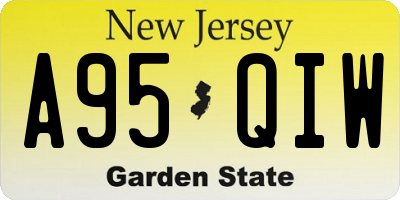 NJ license plate A95QIW